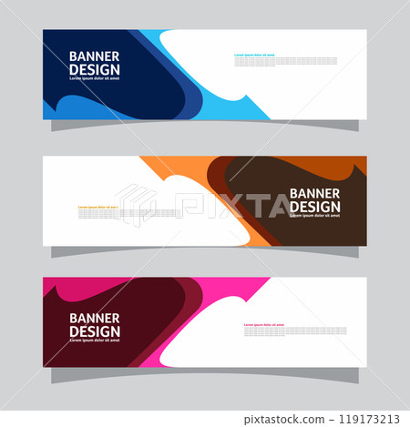 Vector set of landscape banner background design concept. Colorful background business layout template Vector set of landscape banner background design concept. Colorful background business layout template 119173213