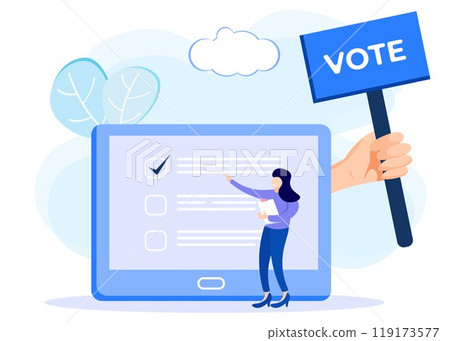 Illustration vector graphic cartoon character of voting 119173577