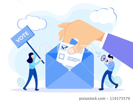 Illustration vector graphic cartoon character of voting 119173579