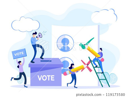 Illustration vector graphic cartoon character of voting Illustration vector graphic cartoon character of voting 119173580