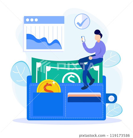 Illustration vector graphic cartoon character of e-wallet 119173586
