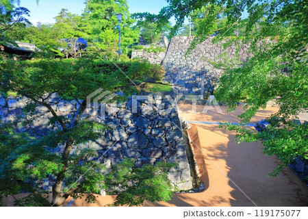 [Mie Prefecture] Matsusaka Castle ruins on a clear day (Tonomachi Park) 119175077
