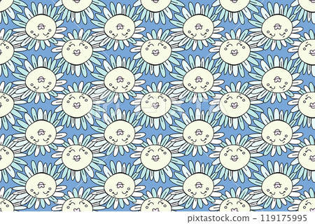 Hand drawn print. Cute Sun seamless pattern vector. Childish background with sun 119175995