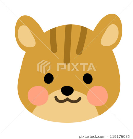 Simple and cute hand-drawn illustration of a squirrel, no main lines 119176085