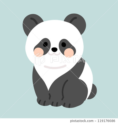 Simple and cute panda hand-drawn full-body illustration, no main lines 119176086