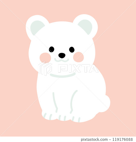 簡單可愛的北極熊手繪全身插畫,無主線 簡單可愛的北極熊手繪全身插畫,無主線 119176088