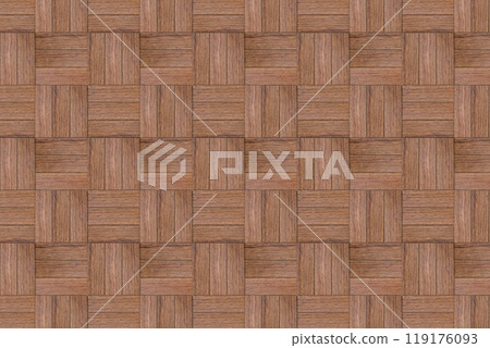 A patterned background of uneven brown wooden square tiles A patterned background of uneven brown wooden square tiles 119176093