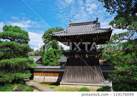 Amanohashidate in summer: Chionji Temple bell tower Amanohashidate in summer: Chionji Temple bell tower 119176099