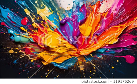 AI image: Colorful paint splatter background AI image: Colorful paint splatter background 119176269