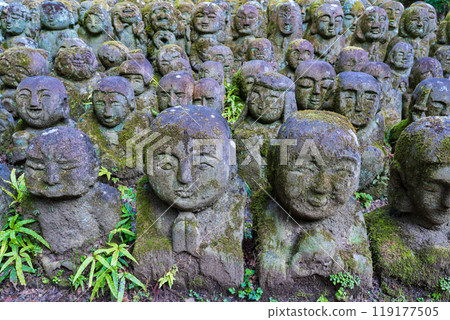 The expressive arhat at Otagi Nenbutsu-ji Temple in Ukyo Ward, Kyoto City The expressive arhat at Otagi Nenbutsu-ji Temple in Ukyo Ward, Kyoto City 119177505