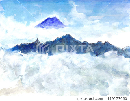 View of Mount Houou and Mount Fuji from the summit of Mount Futago 119177660
