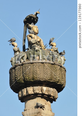 King Pratap Malla Pillar, Durbar Square, Kathmandu, Nepal King Pratap Malla Pillar, Durbar Square, Kathmandu, Nepal 119177860