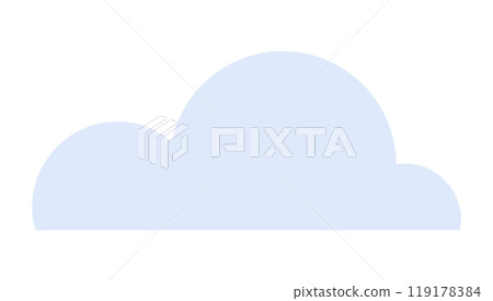 A light blue cloud shape on a white background is designed in a minimalistic vector art style. Ideal for weather app icons, childrens books, digital graphics, educational materials, and print design A light blue cloud shape on a white background is designed in a minimalistic vector art style. Ideal for weather app icons, childrens books, digital graphics, educational materials, and print design 119178384