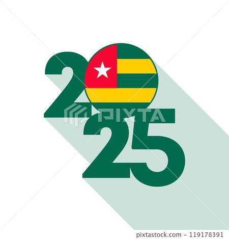2025 banner with Togo flag inside. Vector illustration. 119178391