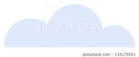 A basic, blue, rounded cloud shape. Ideal for weather, nature, children s books, graphic design, and educational materials. Minimalist style. A basic, blue, rounded cloud shape. Ideal for weather, nature, children s books, graphic design, and educational materials. Minimalist style. 119178501