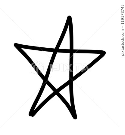 Simple hand drawn star. Doodle stars shape elements Simple hand drawn star. Doodle stars shape elements 119178743