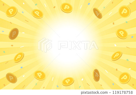 Vector illustration of point coins exploding 119178758