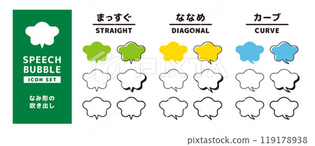 簡單的波浪形對話泡泡套裝_不同的尾巴形狀_觸摸變化 119178938