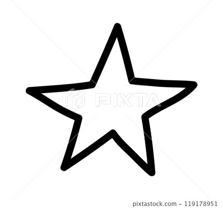 Doodle star. Hand drawn scribble sketch icon. Grunge line handdrawn star 119178951