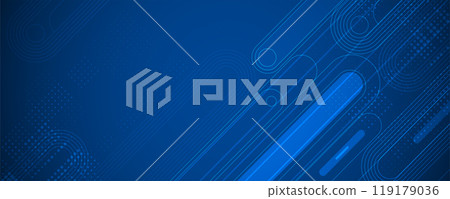 Abstract modern science and technology futuristic dark blue background. Handmade vector. 119179036