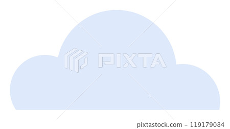 Blue cloud shape with a soft outline on a white background. Ideal for weather, nature, digital design, minimalism, and education. Simple vector style. Blue cloud shape with a soft outline on a white background. Ideal for weather, nature, digital design, minimalism, and education. Simple vector style. 119179084