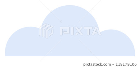 Light blue cloud with smooth curves and a simple aesthetic. Ideal for web, app interfaces, weather forecasts, relaxation themes, and nature illustrations. Calm and inviting, minimalist style. 119179106