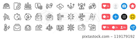 Lgbt, Web mail and Cloud download line icons pack. Social media icons. Teamwork, Info, Framework web icon. Fake internet, Mail, Business podium pictogram. Decreasing graph, Disaster, Timer. Vector Lgbt, Web mail and Cloud download line icons pack. Social media icons. Teamwork, Info, Framework web icon. Fake internet, Mail, Business podium pictogram. Decreasing graph, Disaster, Timer. Vector 119179192