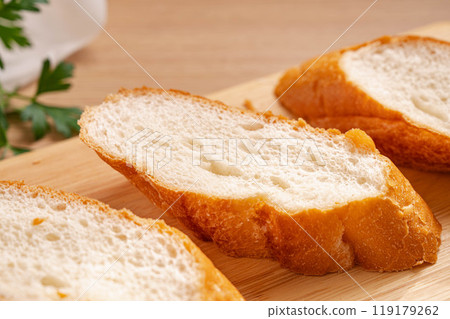 Sliced French bread Sliced French bread 119179262