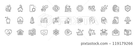 Car review, Cogwheel blueprint and Electric app line icons. Pack of Loyalty points, Repairman, Last minute icon. Phone protect, Chemistry atom, Settings pictogram. Algorithm, Podium. Vector Car review, Cogwheel blueprint and Electric app line icons. Pack of Loyalty points, Repairman, Last minute icon. Phone protect, Chemistry atom, Settings pictogram. Algorithm, Podium. Vector 119179266
