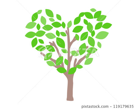 Illustration of a tree trimmed in a heart shape Illustration of a tree trimmed in a heart shape 119179635