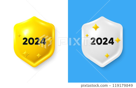 2024 year icon. Shield 3d icon banner with text box. Event schedule annual date. 2024 annum planner. 2024 chat protect message. Shield speech bubble banner. Vector 2024 year icon. Shield 3d icon banner with text box. Event schedule annual date. 2024 annum planner. 2024 chat protect message. Shield speech bubble banner. Vector 119179849