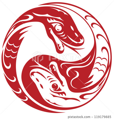 Chinese New Year of the Snake background vector illustration (pair) Chinese New Year of the Snake background vector illustration (pair) 119179885