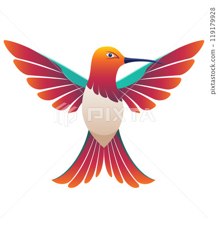hummingbird beautiful little bird stylish logo for your business vector illustration 119179928