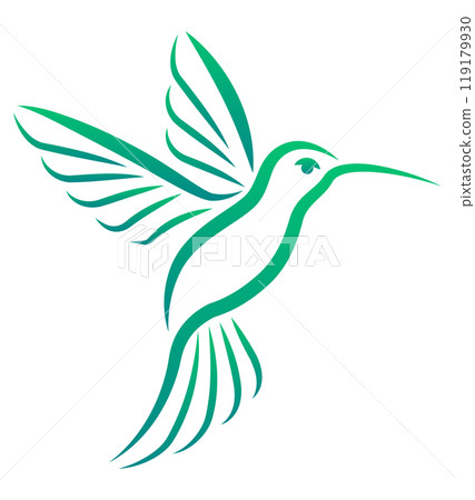 hummingbird beautiful little bird stylish logo for your business vector illustration 119179930