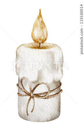 watercolor, candle, flame 119180014