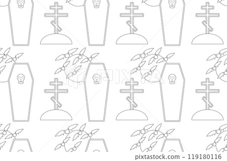 Halloween Graveyard Coloring Page 119180116