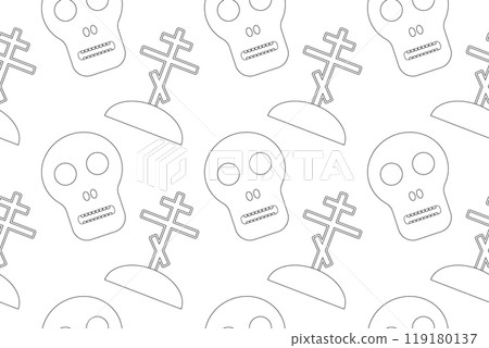 Skulls and Graves Halloween Coloring Page Skulls and Graves Halloween Coloring Page 119180137