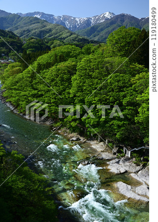 View from Suwakyo Bridge - Tone River, Mt. Tanigawa View from Suwakyo Bridge - Tone River, Mt. Tanigawa 119180499