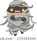 A cute ghost and mummy man that can be used for Halloween material 119181041