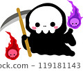 Cute ghost Halloween material Grim Reaper 119181143