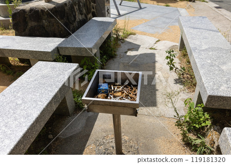 Ashtrays in outdoor smoking areas Ashtrays in outdoor smoking areas 119181320