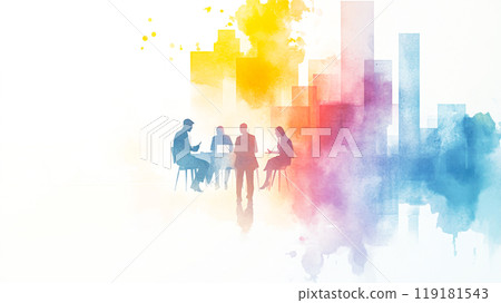 Collaborative Meeting with Colorful Abstract Background 119181543