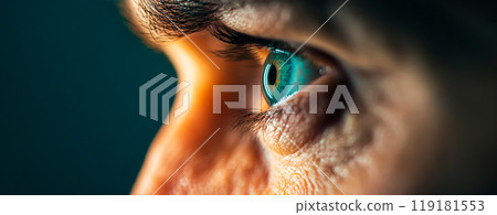 Close-Up of Green Eye with Intense Detail Close-Up of Green Eye with Intense Detail 119181553