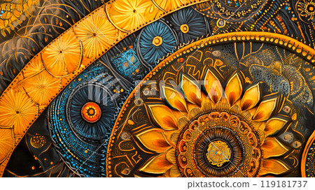 Artistic Cultural Fusion in Vibrant Patterns 119181737