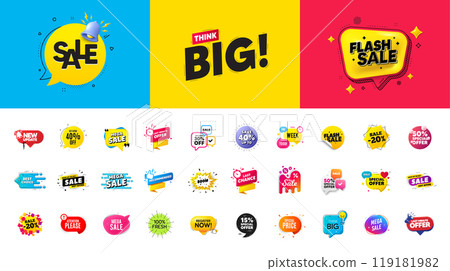 Best discount offer banners. Price deal sale stickers. Black friday special offer tags. Flash sale bubble coupon. Promotion discount banner templates design. Buy offer sticker, think big. Vector Best discount offer banners. Price deal sale stickers. Black friday special offer tags. Flash sale bubble coupon. Promotion discount banner templates design. Buy offer sticker, think big. Vector 119181982