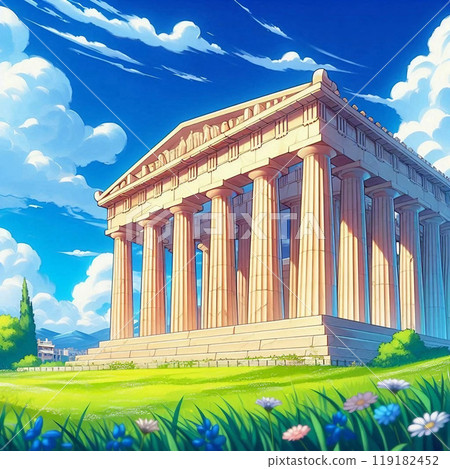 The Parthenon against a blue sky 119182452