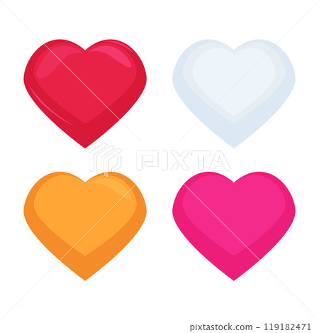 Set of heart icons. Vector illustration. Love, Valentine's day. Cards, posters, design heart Set of heart icons. Vector illustration. Love, Valentine's day. Cards, posters, design heart 119182471