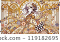 金色和新藝術風格的女孩插畫 119182695