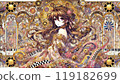 金色和新藝術風格的女孩插畫 119182699