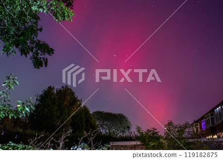 Aurora Borealis with stars, Stockport, UK 119182875